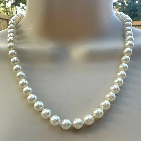 Vintage Bridal Jewelry Knotted Pearl Necklace Mother of the Bride Wedding - Picture 5 of 7